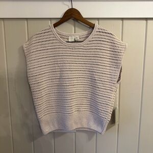 NWT Joie Women’s Cream Loose Knit Sweater Vest, Size Large